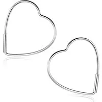 Materia Paar Creolen Herz Ohrringe Herzform Liebe dünn SO-481, 925 Sterling Silber