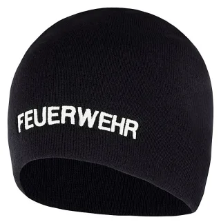 PACOTEX® Premium Beanie Strickmütze marineblau mit FEUERWEHR Stick in weiß