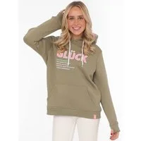 Zwillingsherz Hoodie "Glück" mit Schriftzug Glück und Kängurutaschen