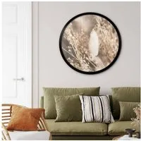 K&L Wall Art Poster Wandbild Poster Rund Fotografie Annie Gräserbund Landhaus Deko Blume, Wohnzimmer Kunstdruck floral