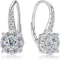 ROUGEMONT Paar Creolen Bezaubernde Moissanit Damen Creolen Ohrringe 925 Silber 18K Gold, Echtschmuck mit Echtheitszertifikat