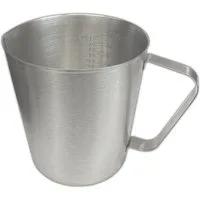 HAC24 Messbecher Messbehälter Maßbecher Meßkanne Milchkännchen, Edelstahl, (1-St), 1 Liter Messskala mit Griff