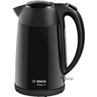 BOSCH Wasserkocher DesignLine TWK3P423, Ausgießen ohne Spritzer, Tassenanzeige, 1,7 l, 2400 W, Überhitzungsschutz, Schwarz
