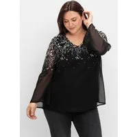 Sheego Klassische Bluse Tunika Langarm