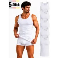 NERS Unterhemd Herren 5er Pack aus 100% Baumwolle Tank Top, formstabil & atmungsaktiv (Packung, 5-St., 5er-Pack) PREMIUM Unterhemden & Achselshirts – Feinripp in Geschenkbox
