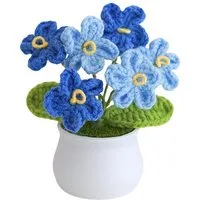 Kunstblume Häkelblume Blumen Topfpflanze Mini gestrickter Blumentopf, Sonnenblume, Agger, handgefertigte Häkelblume,Geeignet für die Dekoration von Zuhause