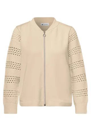 Street One - Langarm Jacke im Silk-Look beige - Gr. - 38