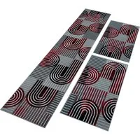 OTTO home Bettumrandung Lyssandra, Höhe 8 mm, (3-tlg), 3D-Effekt, softer Kurzflor, pflegeleicht, leichter Glanz, Scandi-Look