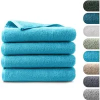 BARBONS Badetücher Duschtücher Set, Handtücher 4-tlg 70x140cm Badetuch, Handtuch, (4-St), Walkfrottee, 100% Baumwolle, saugstark, weich