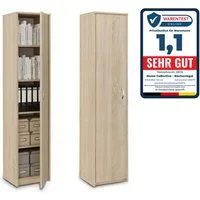 Home Collective Aktenschrank Bücherregal Mehrzweckschrank Schrank Kleiderschrank mit Einlegeböden (Garderobenschrank Regal für Schlafzimmer Flur Keller Büro) Einlegeböden verstellbar 40x35x180cm (BxTxH), sonoma
