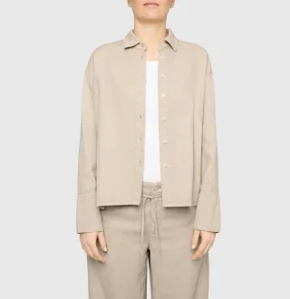 MAC - MAC JEANS - OVER SHIRT, Linen Tencel Cotton Mix beige - Gr. - M