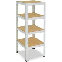 shelfplaza Schwerlastregal HOME, 100x50x50cm weiß, 4 Böden, Kellerregal, Garagenregal, Steckregal