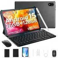 DOOGEE U10 Android Tablet mit Tastatur, Stift, Maus, 10 Zoll, 128GB ROM AI Tablet (10.1", 128 GB, Android 15, WIFI, 5060mAh, Widevine L1, WiFi6, Face ID, Kinder Tablet)