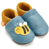 Orangenkinder® Hausschuhe Kindergarten rutschfest - Biene Barfußschuh pflanzlich gegerbtes Leder, Made in Germany, Kindergartenschuh