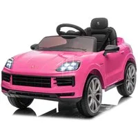 LALAHO Elektro-Kinderauto Kinder Elektroauto Porsche Cayenne Elektrofahrzeuge, 2,4G-Fernbedienung, mit MP3, Musik, Hupe, LED-Leuchten