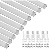 Clanmacy LED-Stripe-Profil 20x 1M LED Aluminium Profile Aluprofil Alu Schiene Leiste Leuchte