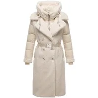 Navahoo Wintermantel Kuscheltraum 14 Modischer Damen Plüschmantel aus angesagtem Materialmix