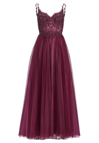 hey kyla - Ausgestelltes Tüllkleid mit Stickerei mulberry - Gr. - 40