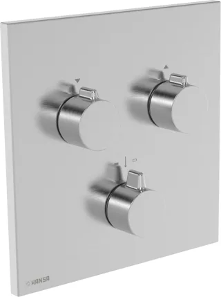 Hansa FM-Set f. zwei Abgänge HANSAEASYMIX, 8872 Rosette eckig Stahl gebürstet, 8872906280 8872906280