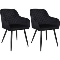 Albatros International Esszimmerstuhl Esszimmer Stühle 2 er Set SALO, Stuhl Stühle Esszimmerstühle, Küche (2er Set, Schwarz, Samt Bezug), Küchenstuhl Küchenstühle Essstühle für den Esstisch Ess Stühle