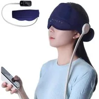 ibettertec Massagegerät Elektrisches Kopfmassagegerät, 360°Abdeckung Tragbare Kopf, Augen, 2000mAh,verbessert die Schlafqualität,Tragbar, Kopf und Augenmassagegerät,Drei Massage-Modi,Beste Geschenk,Blau