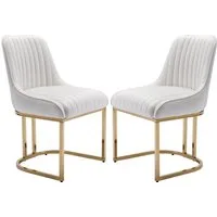 WAHSON OFFICE CHAIRS Esszimmerstuhl 2er Set Küchenstuhl mit goldene Stuhlbeine