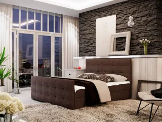 Boxspringbett Bett HUGO -Variante B- 160x200cm Braun inkl.Bettkasten