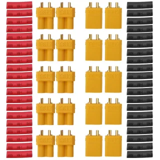 10 Pair URUAV XT30U Male Female Bullet Connectors Power Plug with Heat Shrink Tubing for Lipo Batter
