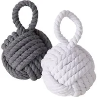 BOLTZE GRUPPE GmbH Türstopper Türstopper Zuber Jute Textil H/Ø 23/15 cm weiß grau natur 2er Set