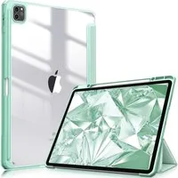 Fintie Tablet-Hülle für iPad Pro 12.9 2022 (6. Generation)/ iPad Pro 12.9 2021/2020/2018, mit Stifthalter-Hülle mit transparenter Hartschale auf der Rückseite