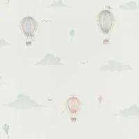 Rasch Vliestapete 302622 - Kinderzimmer-Tapete mit kleinen, bunten Heißluftballons, strukturiert, gemustert, (1 St), Himmel