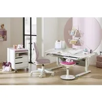 PAIDI Kinderschreibtisch DIEGO CURVED GT, Schülerschreibtisch, ergonomisch, mitwachsend, stufenlos höhenverstellbar, geteilte Tischplatte neigbar