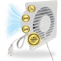 TronicXL Wandventilator Badlüfter mit Schalter Stecker IPX4 100mm Abluft Lüfter Ventilator