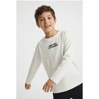 Marc O'Polo Langarmshirt für Jungs, kontrastfarbene Logo-Stickerei auf der Brust