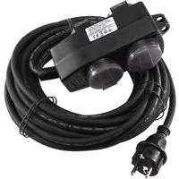 ChiliTec Gartensteckdose ChiliTec 4-fach Verlängerungskabel Steckdose Aussen 10m Kabel Powerblo