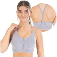 Smilodox Sport-BH Batik Acid Scrunch, Rutschfester Bra mit Batik Waschung Seamless Sport Bra Blickdicht Atmungsaktiv Yoga Fitness Freizeit