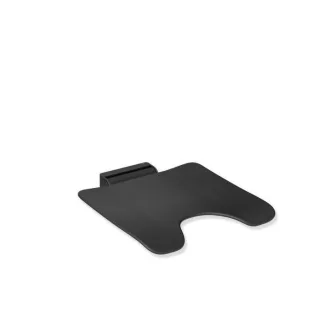 Hewi System 900 Klappsitz 900.51.20460CV 450 x 112 x 525 mm, Edelstahl pulverbeschichtet schwarz matt, Polyamid matt schwarz, mit Hygieneausschnitt