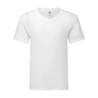 Fruit of the Loom - "Iconic 140" T-Shirt V-Ausschnitt für Herren (Weiß)