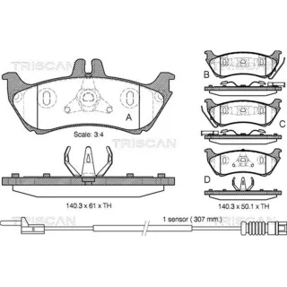 Triscan Bremsbel?ge hinten Mercedes M-Klasse W163 811023029