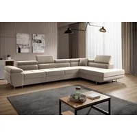 Muffo Ecksofa Wild Maxi mit Schlaffunktion inkl. Montage, L-form Couch mit Bettkasten XL, 6-fach verstellbare Kopfstützen