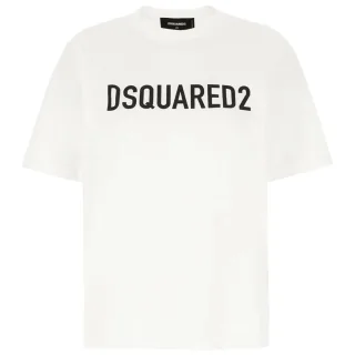 Dsquared2 Weißes T-shirt Mit Auffälligem Logo Und Lockerer Passform