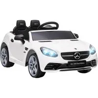 AIYAPLAY Elektro-Kinderauto Elektrofahrzeug mit LED, Sicherheitsgurt, Hupe, Musik, Weiß, Belastbarkeit 30 kg, (1-tlg), 107 x 62,5 x 44 cm