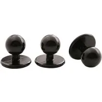 Hartmann-Knöpfe Knopf 1 Set (12 Stück) Kochjackenknöpfe Kugel schwarz, weiss o. türkis
