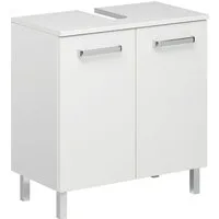 Saphir Waschbeckenunterschrank Quickset Unterbeckenschrank mit 2 Türen, 60 cm breit, ohne Waschbecken Waschbeckenschrank inkl. Türdämpfer, Griffe in Chrom Glanz