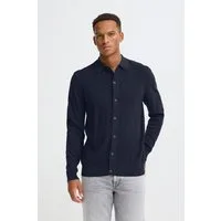 Blend Kurzarmshirt BHBaron Eleganter Feinstrick-Pullover mit Polo-Kragen und Knopfleiste