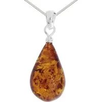 OSTSEE-SCHMUCK Kette mit Anhänger Ostsee-Schmuck Kette mit Anhänger Tropfen ca. 20 mm lang (2-tlg)