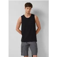 s.Oliver Muskelshirt T-Shirt Tanktop mit Flammgarnstruktur und Logo-Print