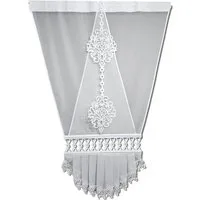 Gardinen by Justyna Scheibengardine 1x V Panel mit Gipüre, Kräuselband, transparent, Fertiggardine, Schiebegardine, Modern Styl,Paneel,Panelgardine