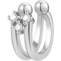 Hey Happiness Ohrklemme Sterne klein, Ear Cuff ohne Loch Damen Silber 925, Silber Ohrring Fake Piercing Zirkonia, 18K Vergoldet