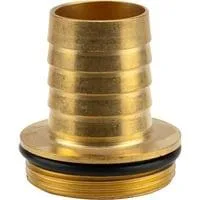 Messing Schlauchverschraubung mit Bund und O-Ring, Schlauchstück 1-teilig